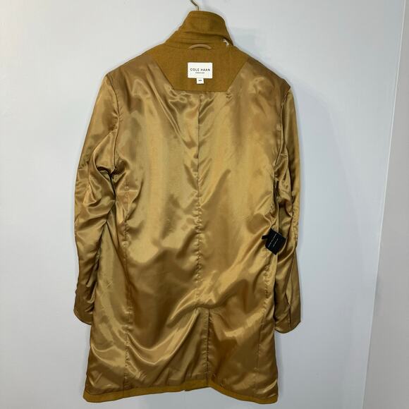 Cole Haan Notch Collar Button Front Wool-Blend Coat Preppy Camel Casual Men's M - Picture 11 of 16